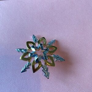Silver and Gold Snowflake Brooch